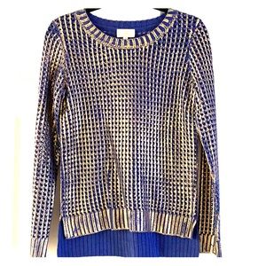 Blue & Gold metallic sweater